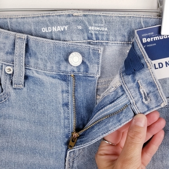 Old Navy #557180 High-Waisted Cut-Off Jean Bermuda Shorts for Girls NWT - Picture 8 of 12